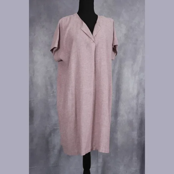 J. Jill | Dresses | J Jill Relaxed Fit Red Woven Linen Dress | Poshmark